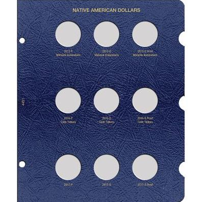Native American Dollar Page, Dated 2015-2017