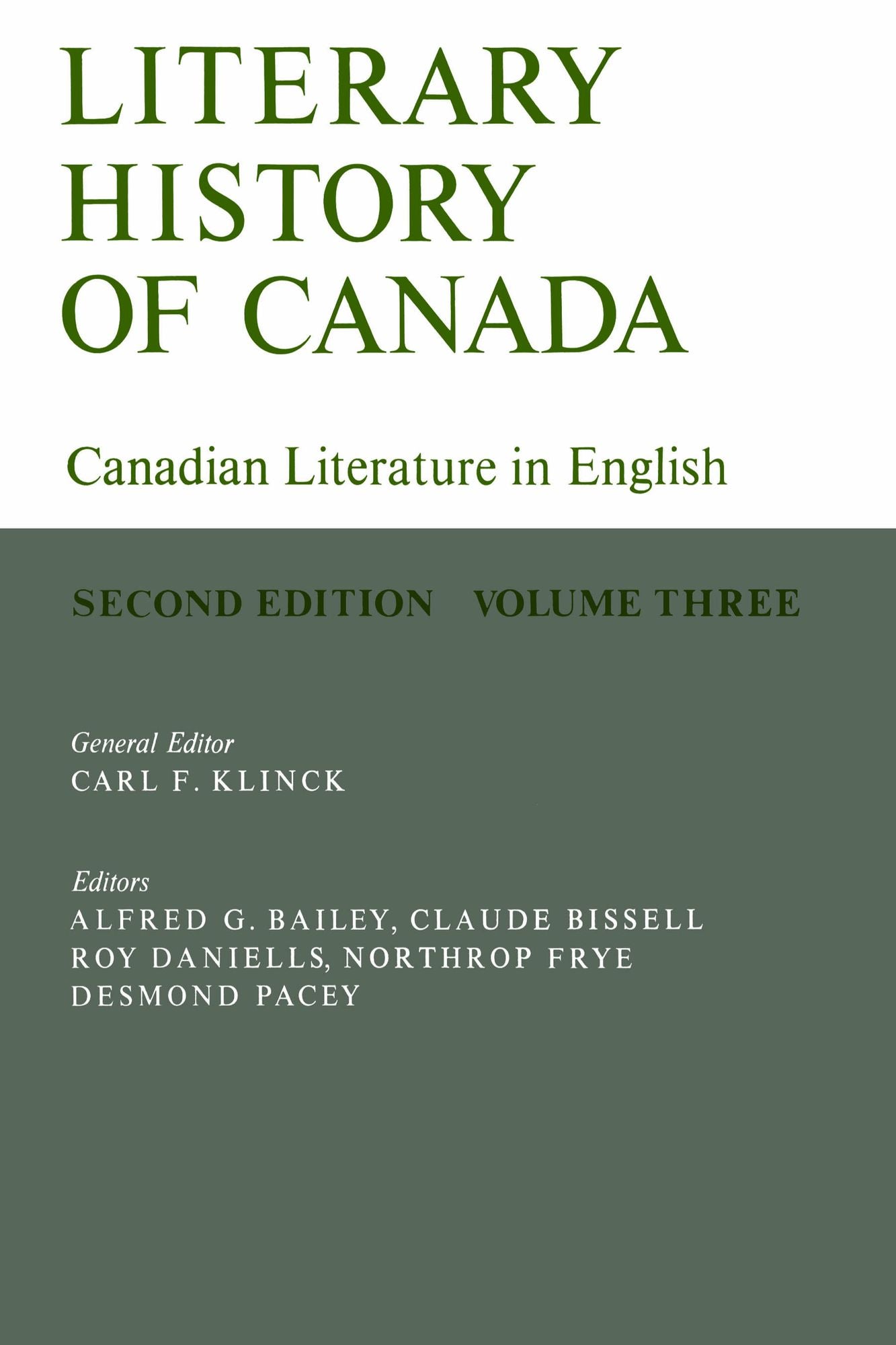 Literary History of Canada: Canadian Literature in English
