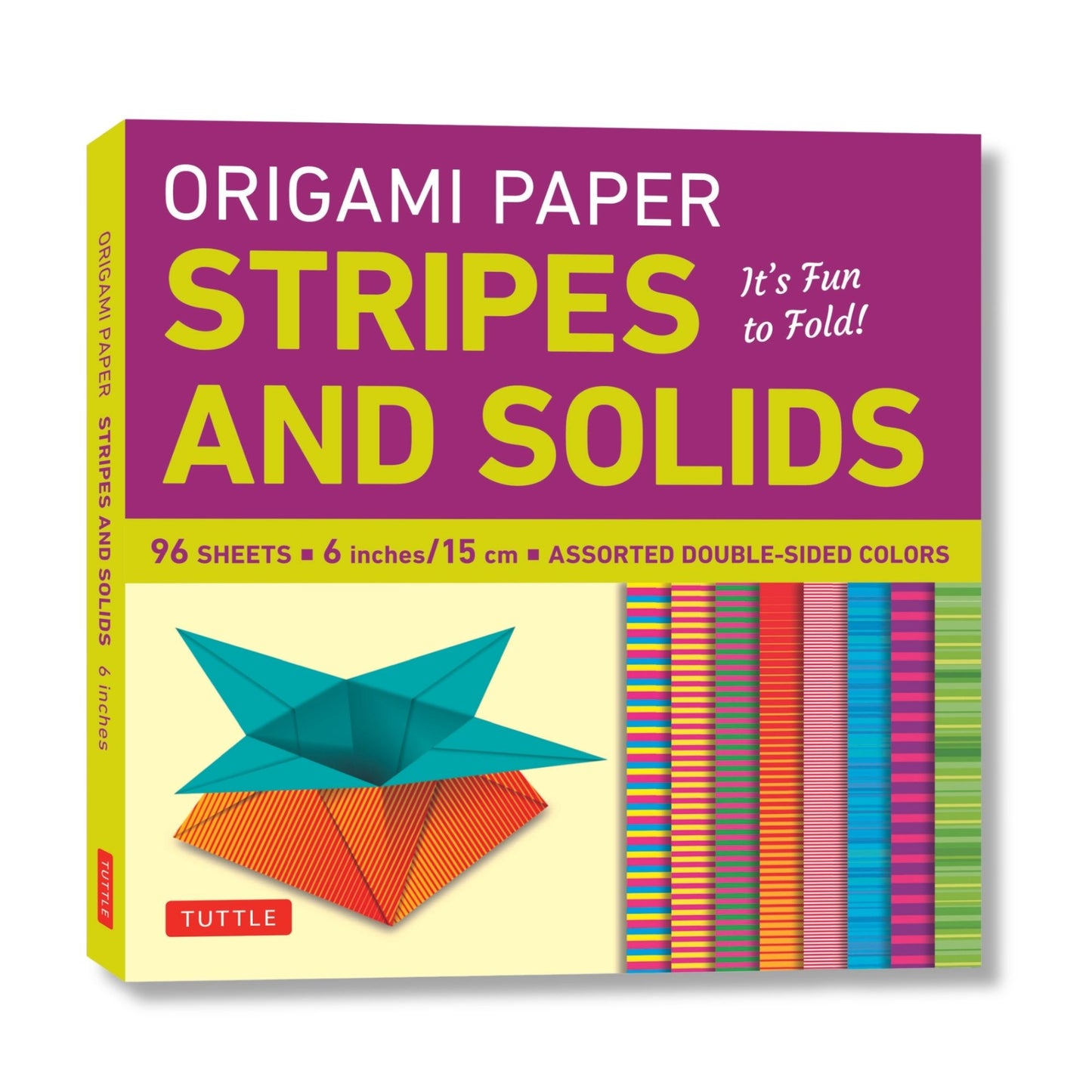 Origami Paper - Stripes and Solids 6" - 96 Sheets: (Tuttle Origami Paper)