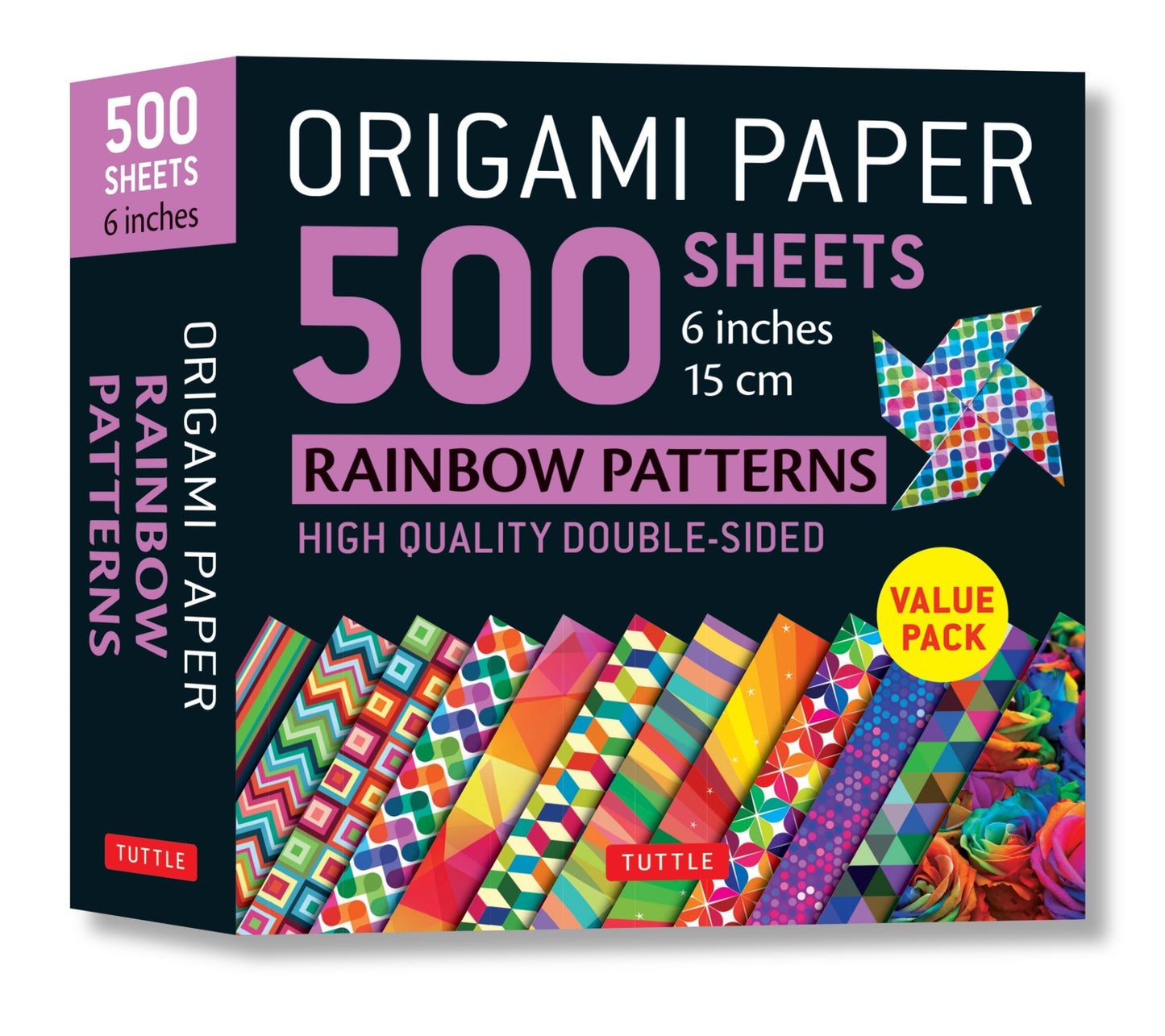 Origami Paper 500 Sheets Rainbow Patterns 6" (15 CM): Tuttle Origami Paper: High-Quality Double-Sided Origami Sheets Printed with 12 Different Designs (Instructions for 6 Projects Included)
