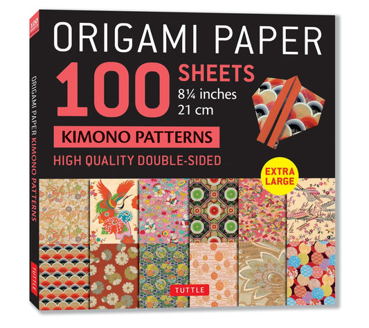 Origami Paper 100 sheets Kimono Patterns 8 1/4" (21 cm): Extra Large Double-Sided Origami Sheets Printed with 12 Different Patterns (Instructions for 5 Projects Included)