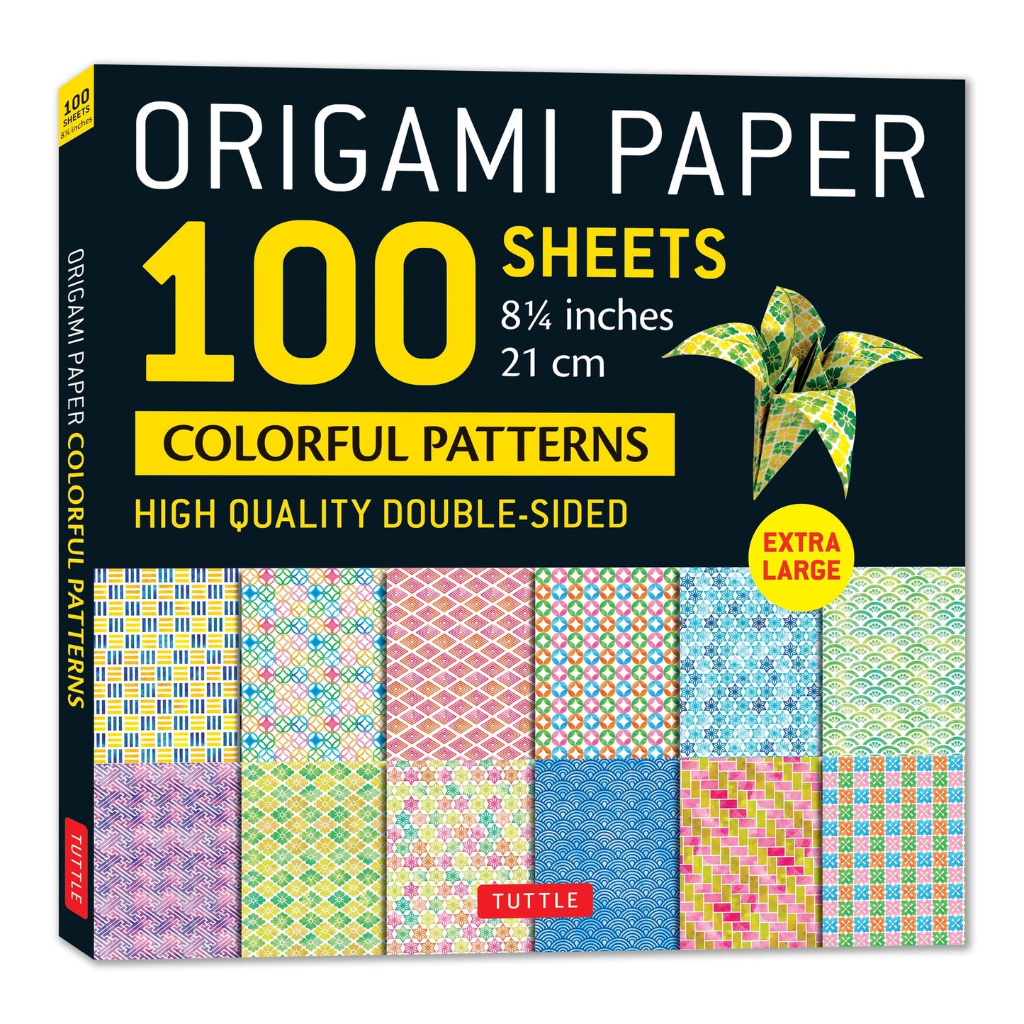 Origami Paper 100 sheets Colorful Patterns 8 1/4" (21 cm): Extra Large Double-Sided Origami Sheets Printed with 12 Different Color Combinations (Instructions for 5 Projects Included)