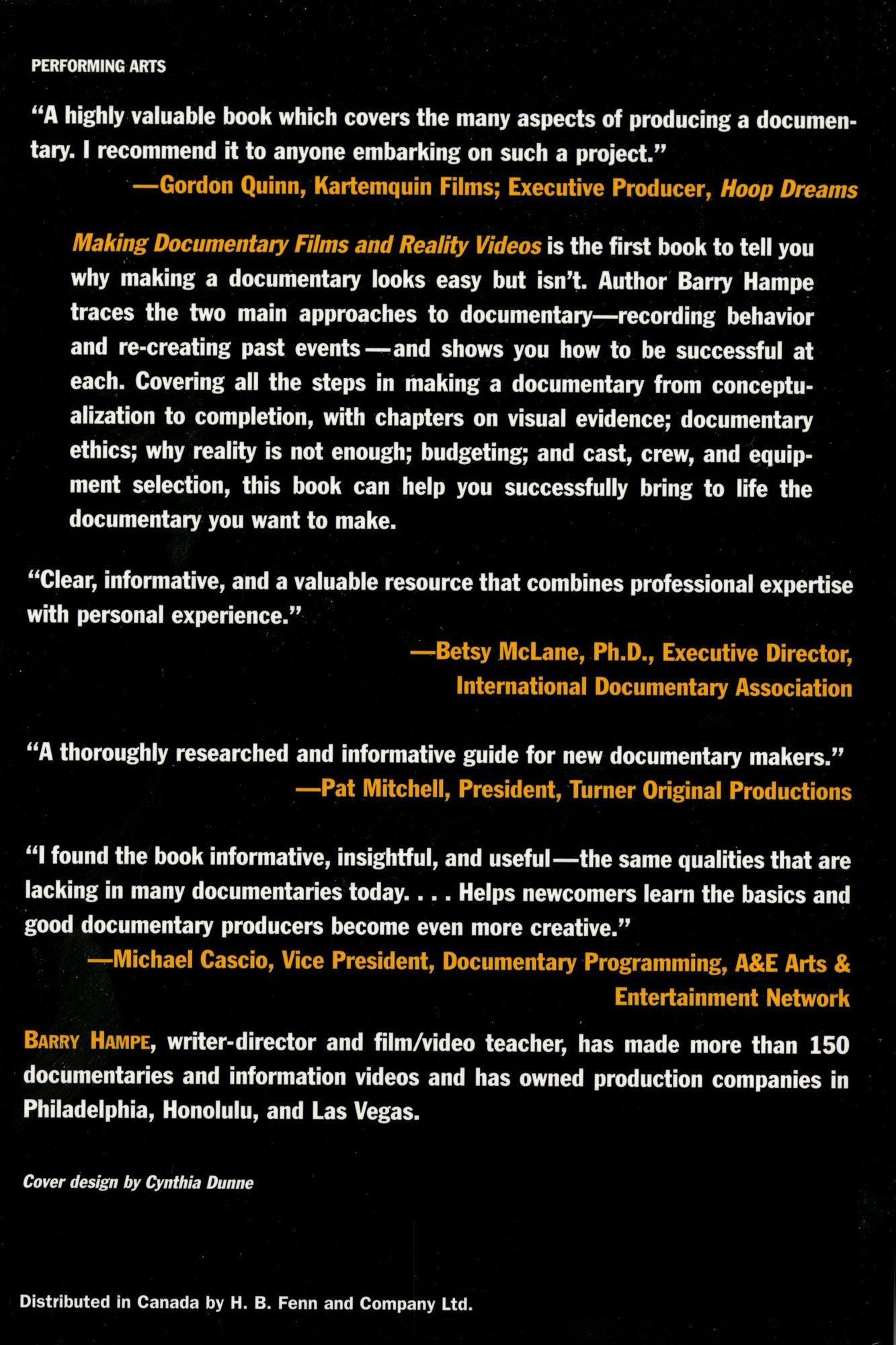 Making Documentary Films and Reality Videos: A Practical Guide to Planning, Filming, and Editing Documentaries of Real Events