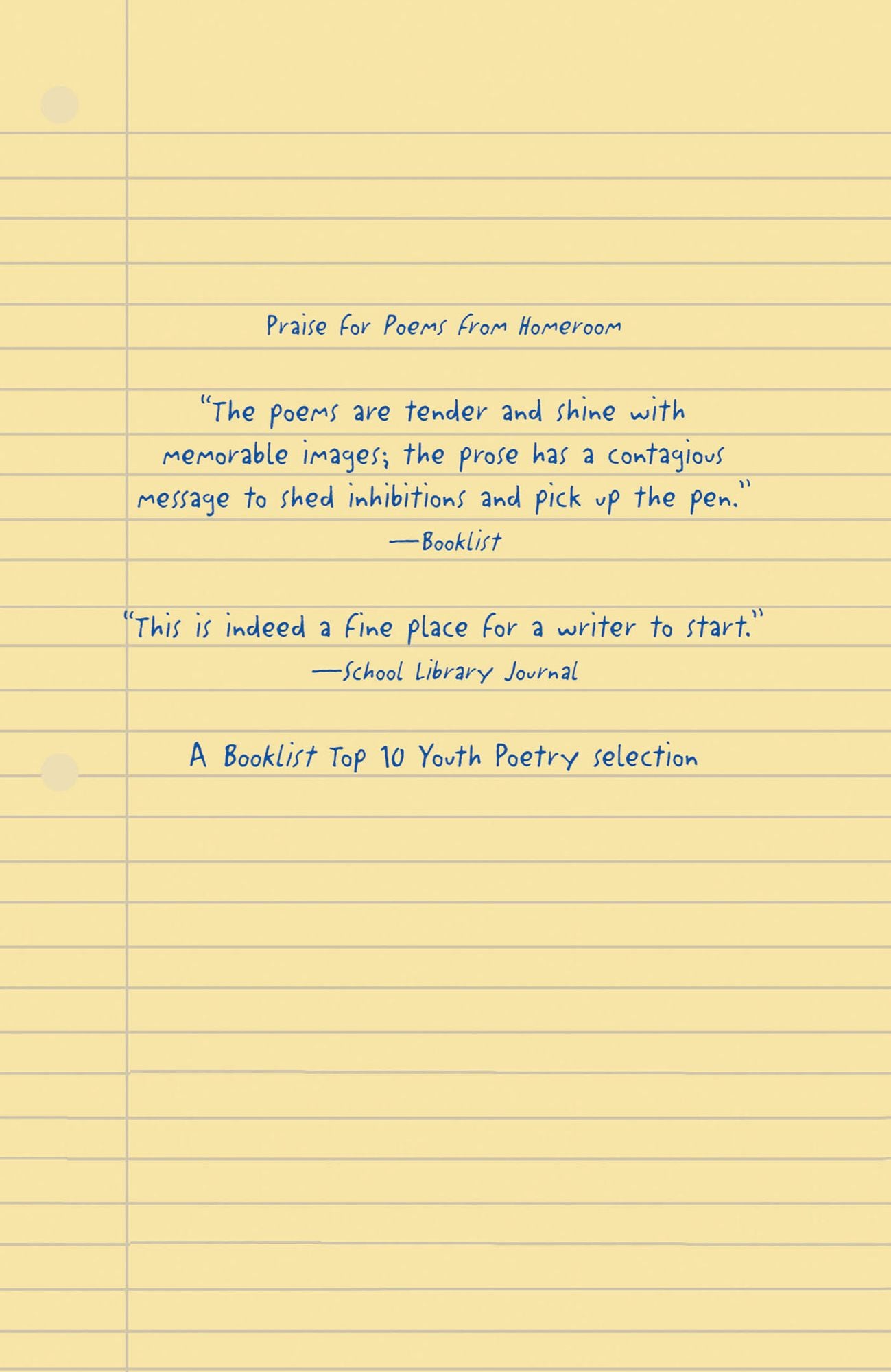 Poems from Homeroom: A Writer's Place to Start