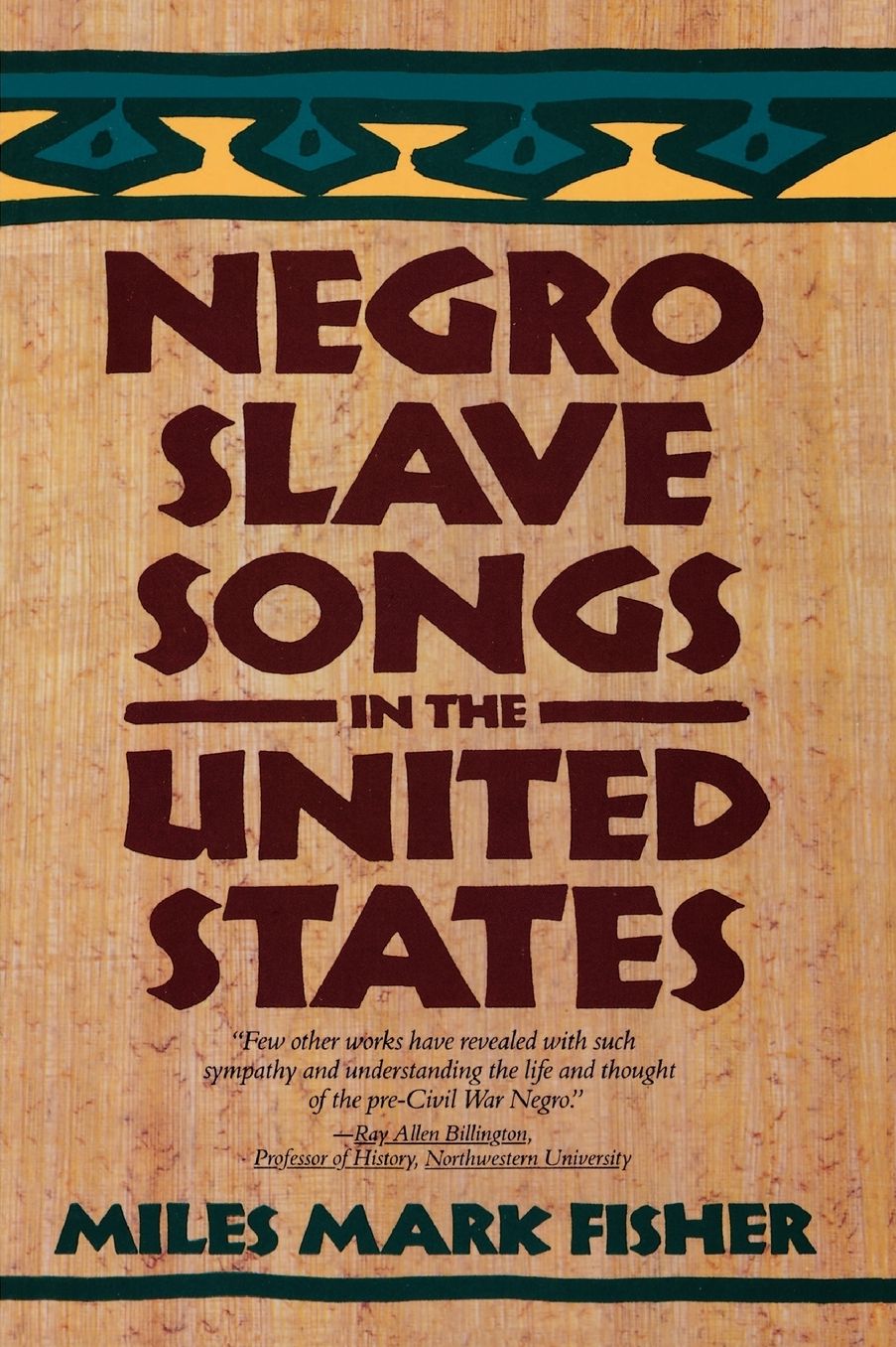 Negro Slave Songs In The United States