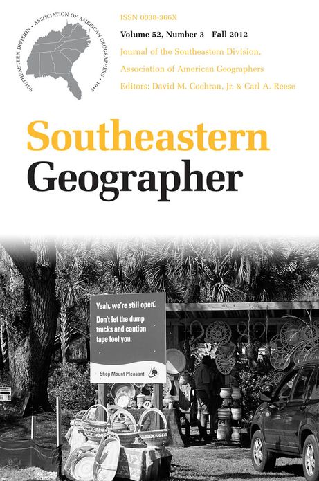Southeastern Geographer: Fall 2012 Issue