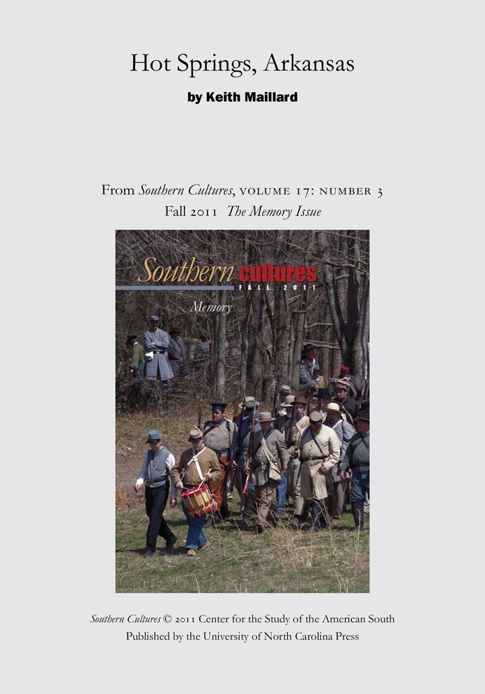Hot Springs, Arkansas: An article from Southern Cultures 17:3, The Memory Issue