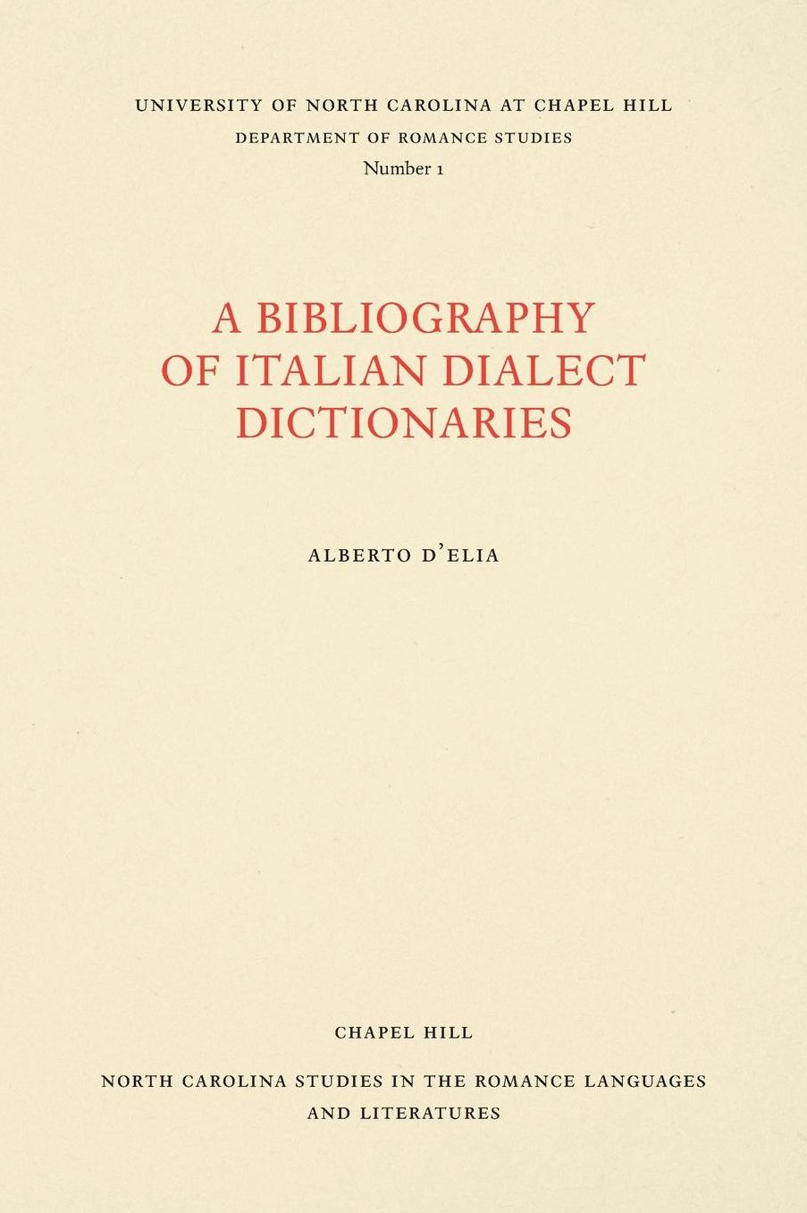 A Bibliography of Italian Dialect Dictionaries