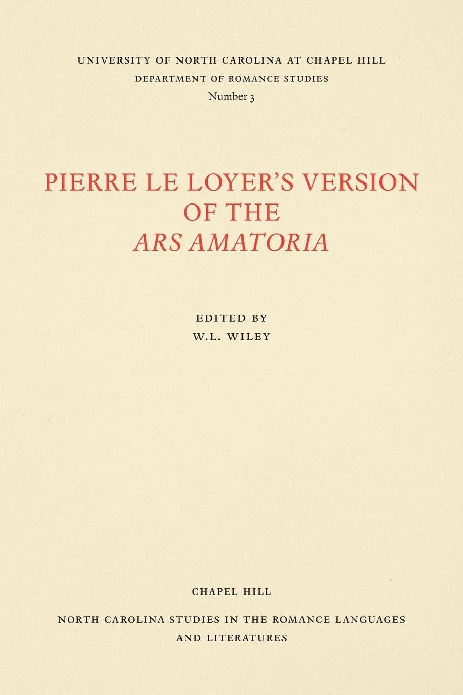 Pierre le Loyer's Version of the Ars Amatoria