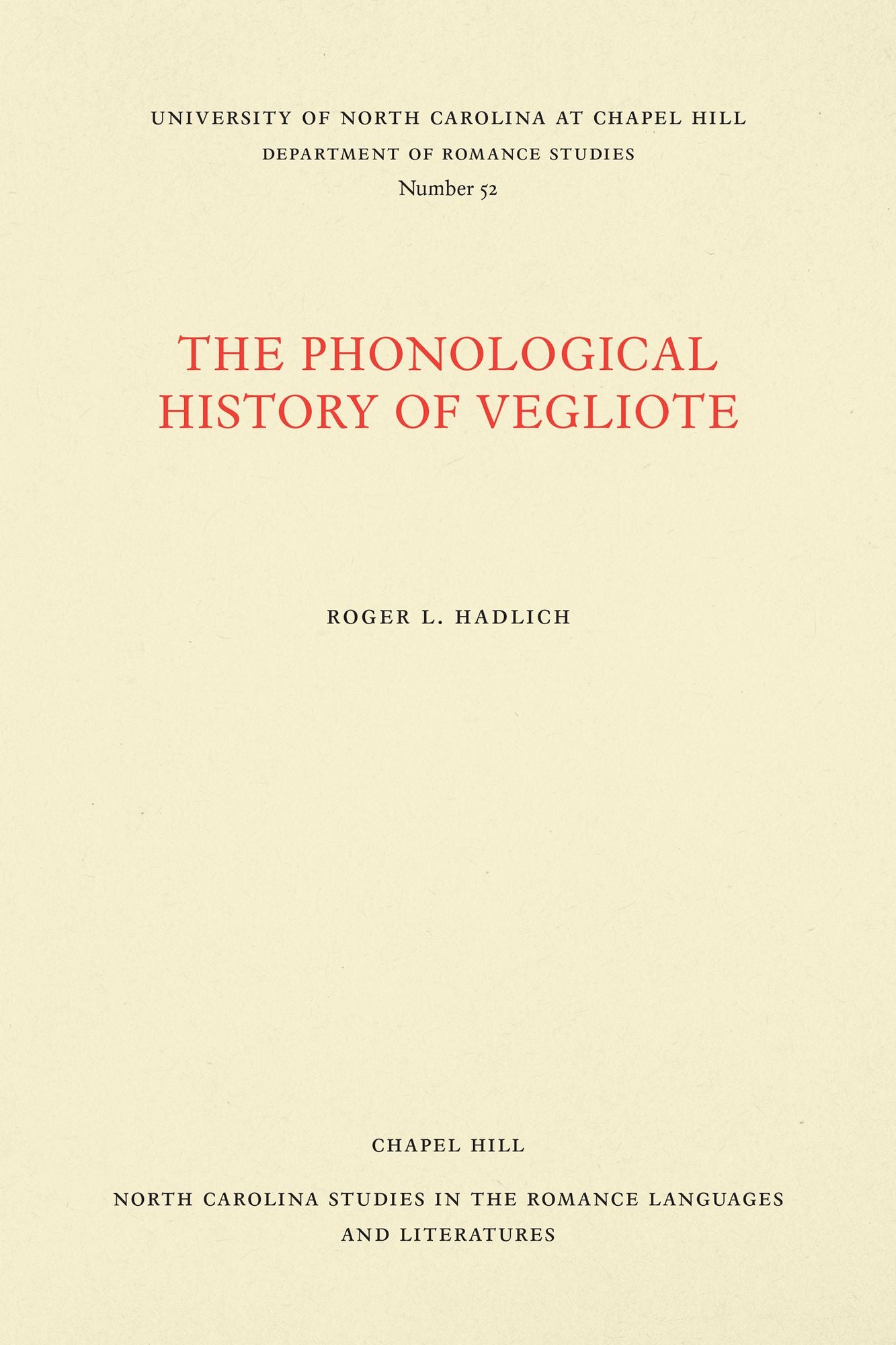 The Phonological History of Vegliote
