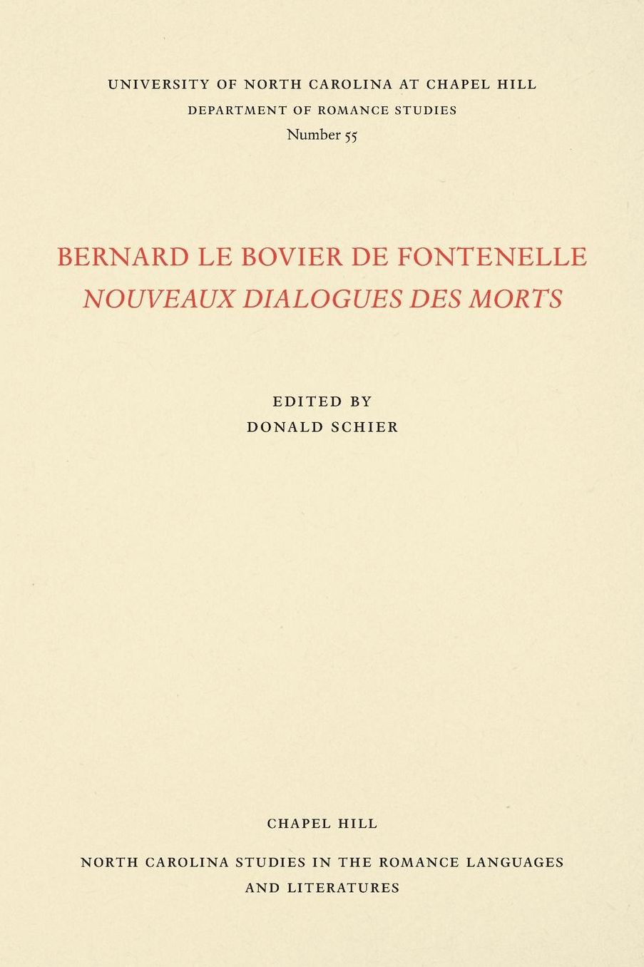 Bernard le Bovier de Fontenelle Nouveaux Dialogues des Morts