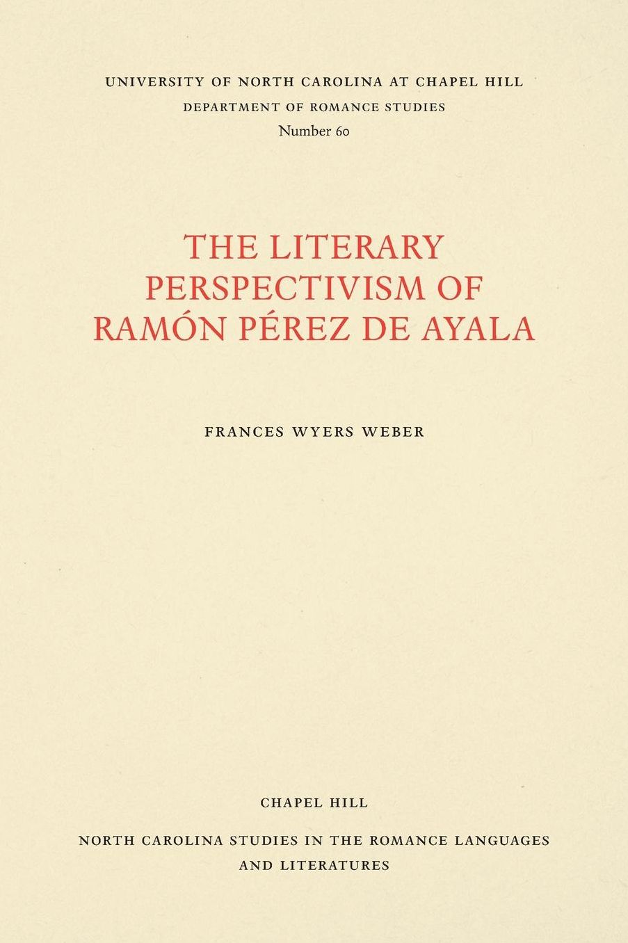 The Literary Perspectivism of Ramón Pérez de Ayala