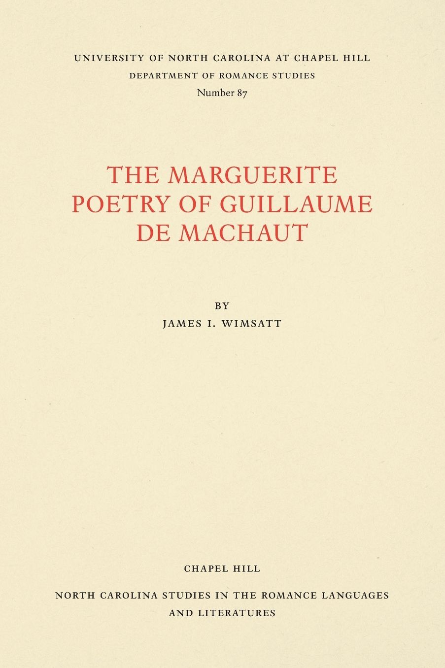 The Marguerite Poetry of Guillaume de Machaut