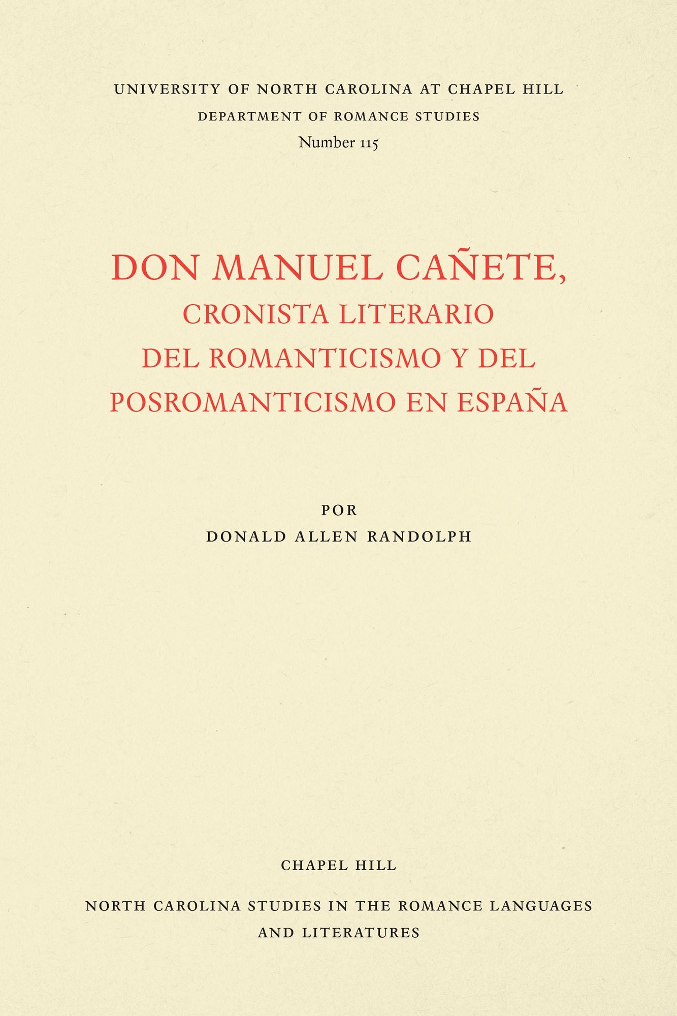 Don Manuel Cañete, cronista literario del romanticismo y del posromanticismo en España