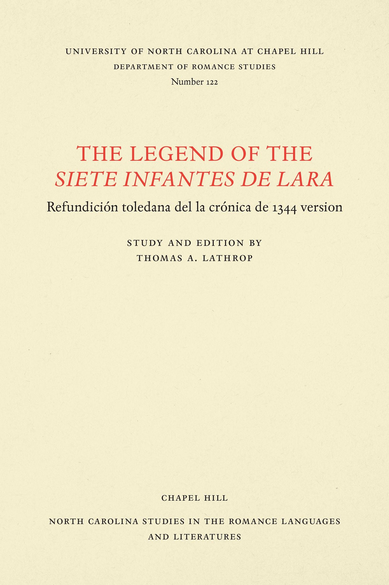 The Legend of the Siete infantes de Lara