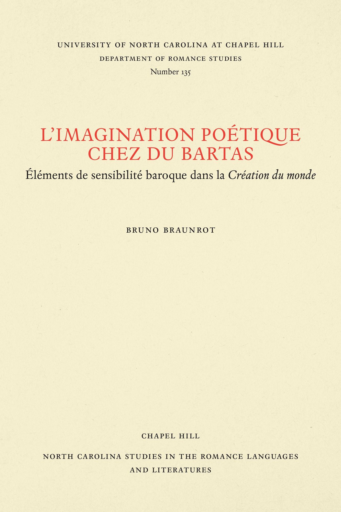 L' Imagination Poetique Chez du Bartas