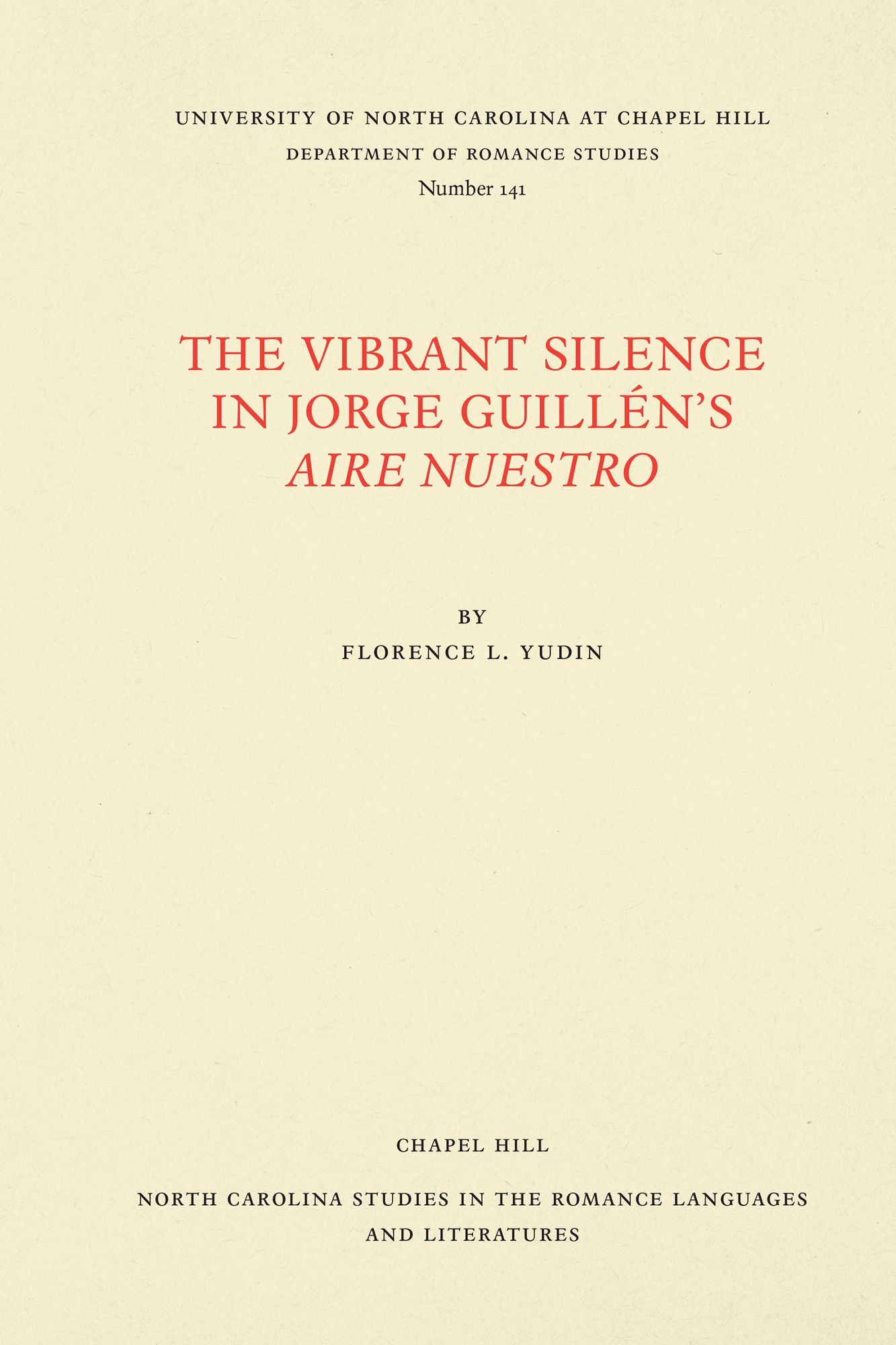 The Vibrant Silence in Jorge Guillén's Aire nuestro