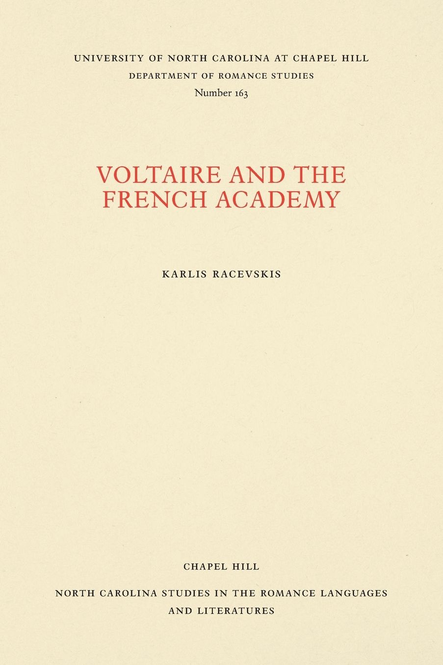 Voltaire and the French Academy