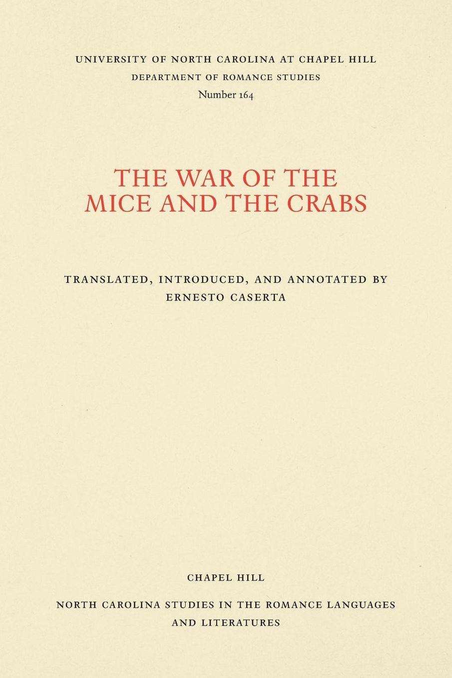 Giacomo Leopardi: The War of the Mice and the Crabs
