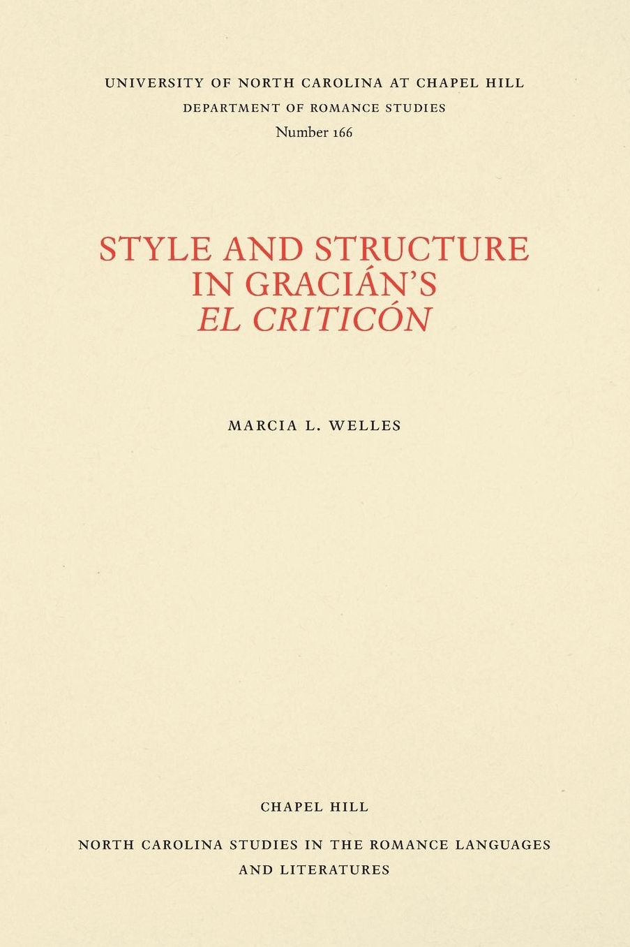 Style and Structure in Gracian's el Criticon