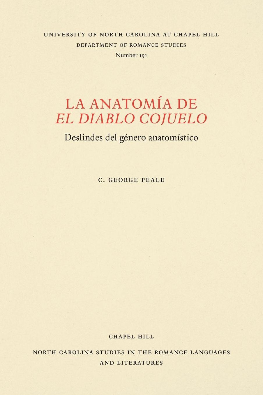 La Anatomia del "Diablo Cojuelo": Deslindes del Genero Anatomastico