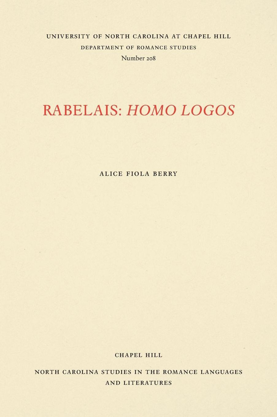 Rabelais: Homo Logos