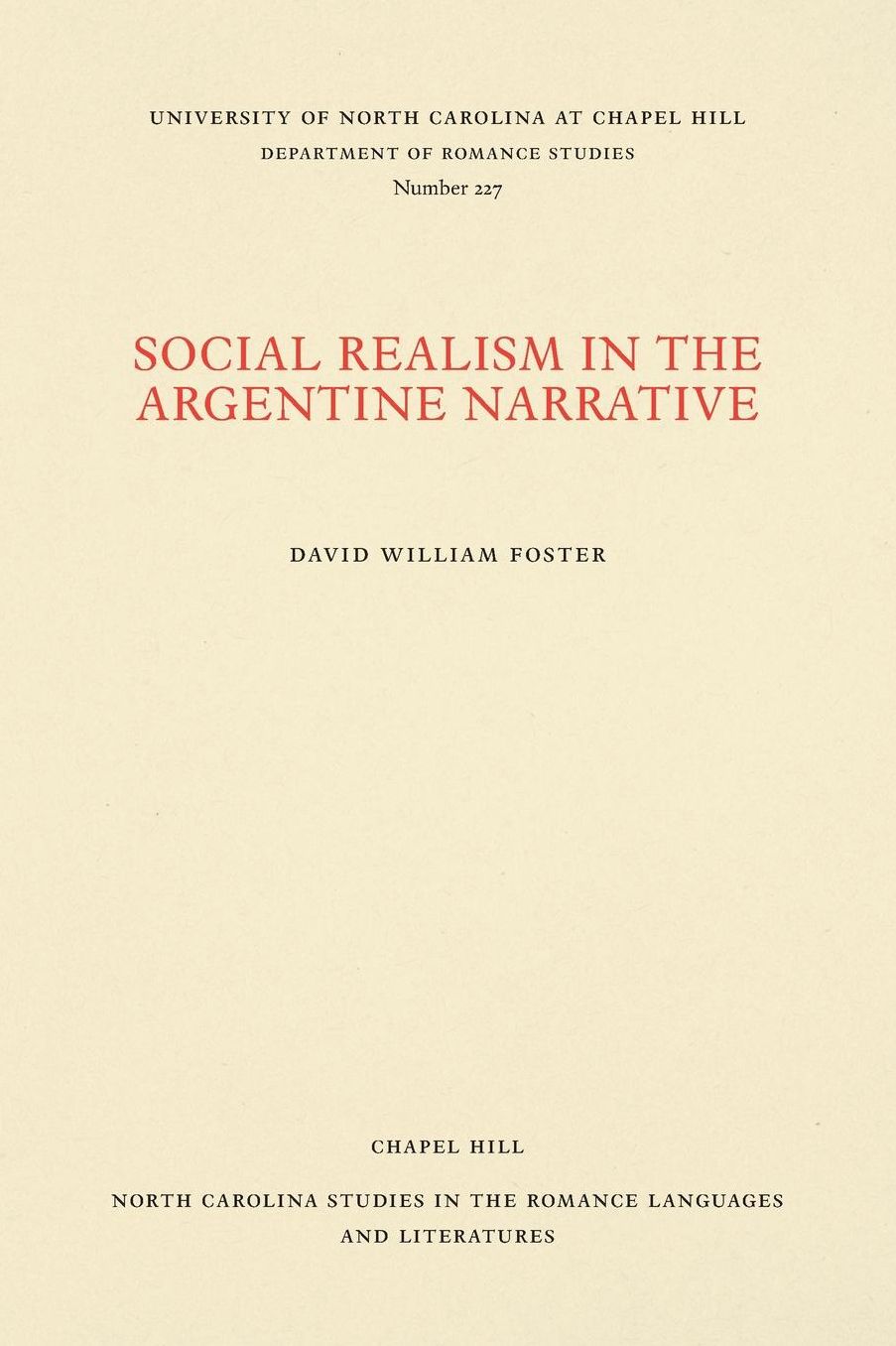 Social Realism in the Argentine Narrative