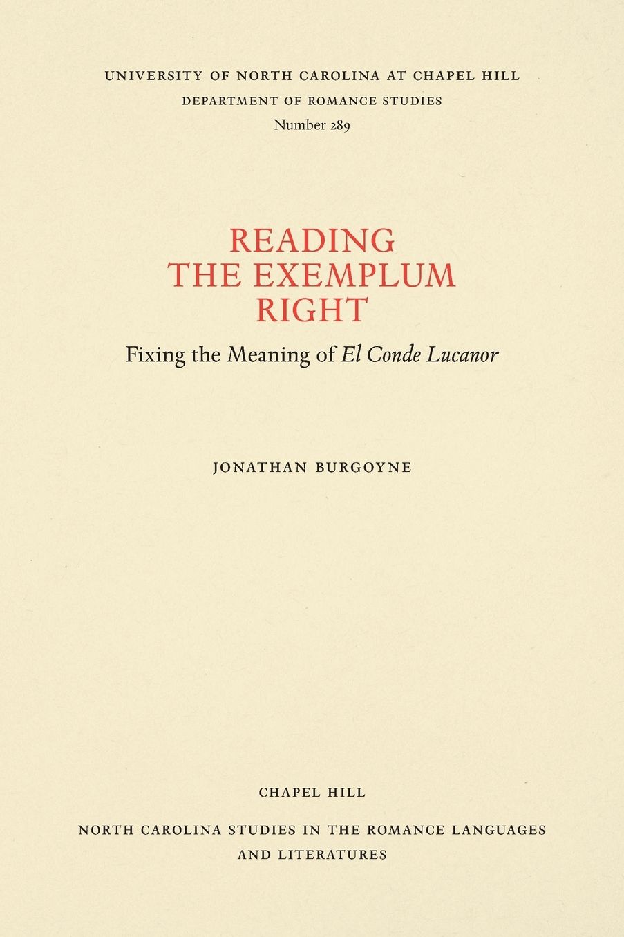 Reading the Exemplum Right: Fixing the Meaning of El Conde Lucanor