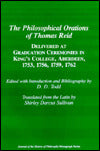 The Philosophical Orations of Thomas Reid: Delivered at Graduation Ceremonies in King's College, Aberdeen, 1753, 1756, 1759, 1762