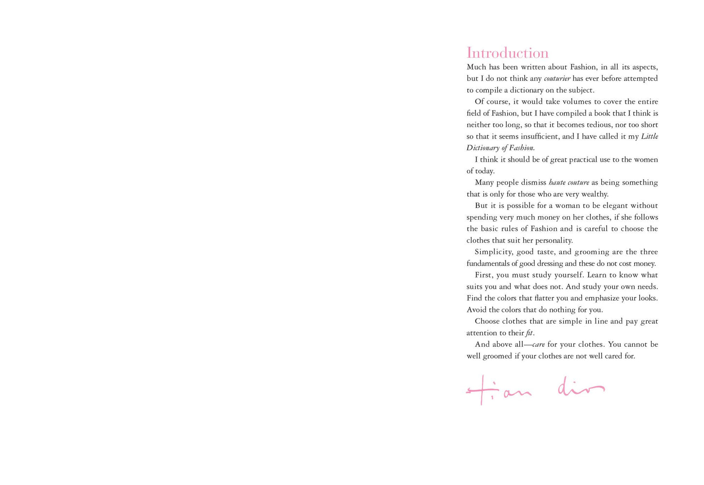 Little Dictionary of Fashion: A Guide to Dress Sense for Every Woman