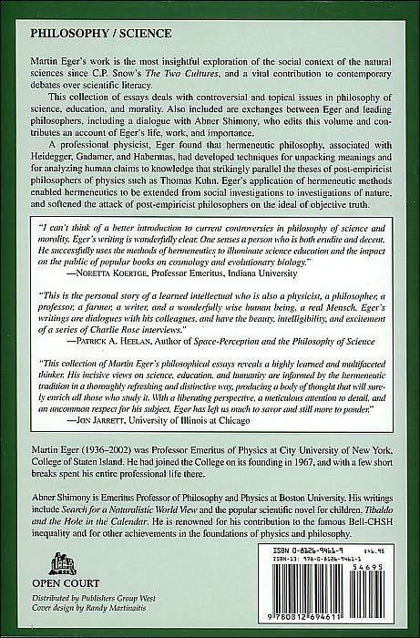 Science, Understanding, and Justice: The Philosophical Essays of Martin Eger