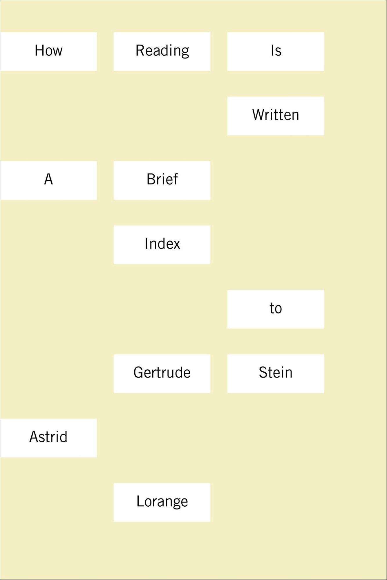 How Reading Is Written: A Brief Index to Gertrude Stein