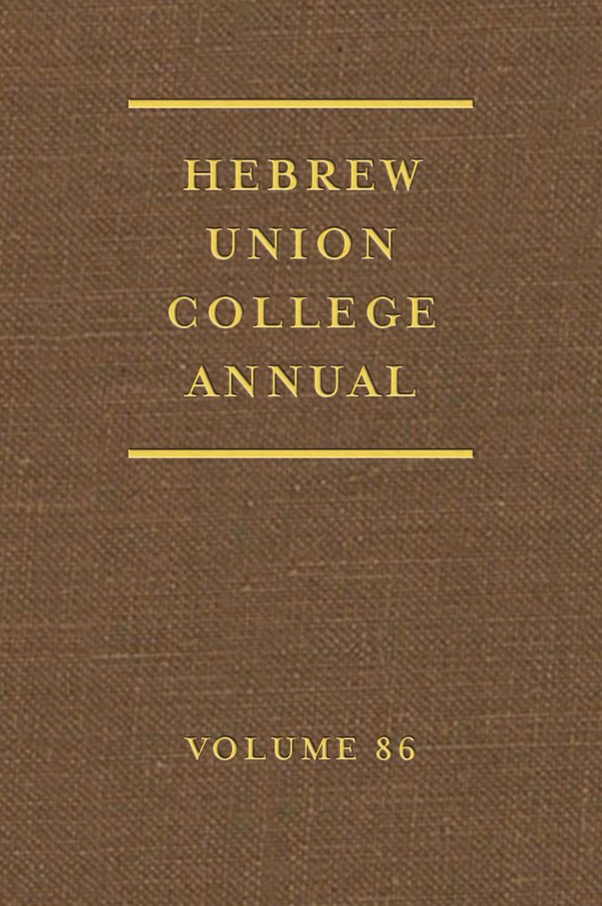 Hebrew Union College Annual Volume 86