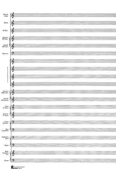 Score Pad - 20-Stave, Concert Band - Passantino Manuscript Paper, #23