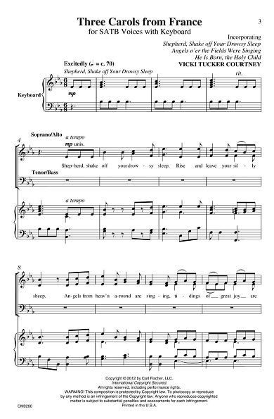 Three Carols from France: Incorporating Shepherd, Shake off Your Drowsy Sleep; Angels o'er the Fields
