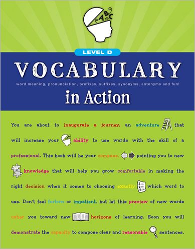 Vocabulary in Action Level D: Word Meaning, Pronunciation, Prefixes, Suffixes, Synonyms, Antonyms, and Fun!