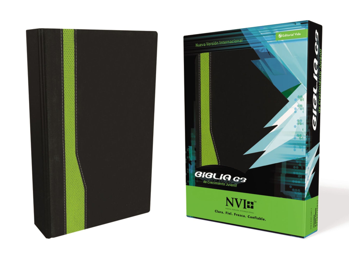 Biblia G3 de crecimiento juvenil dos tonos negro/verde