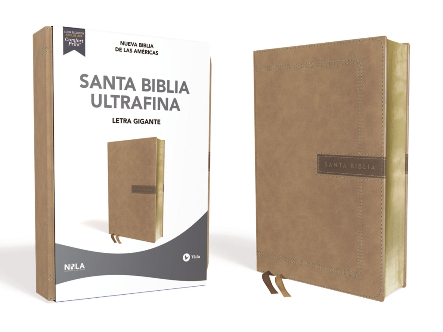 Nbla Santa Biblia Ultrafina, Letra Gigante, Leathersoft, Beige, Ediciï¿½n Letra Roja