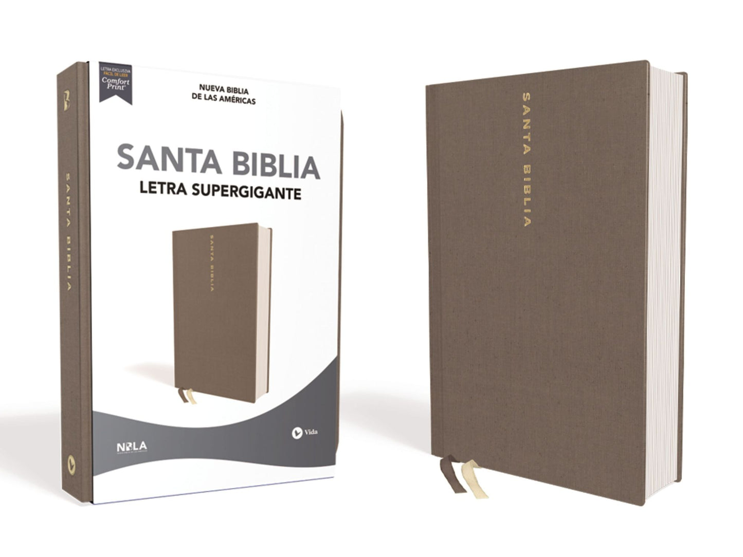 Nbla Santa Biblia, Letra Supergigante, Tapa Dura/Tela, Gris, Ediciï¿½n Letra Roja