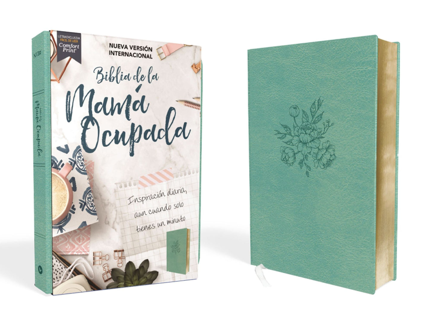 NVI Biblia de la Mamï¿½ Ocupada, Leathersoft, Turquesa, Ediciï¿½n Letra Roja: Inspiraciï¿½n Diaria Aun Cuando Solo Tienes Un Minuto