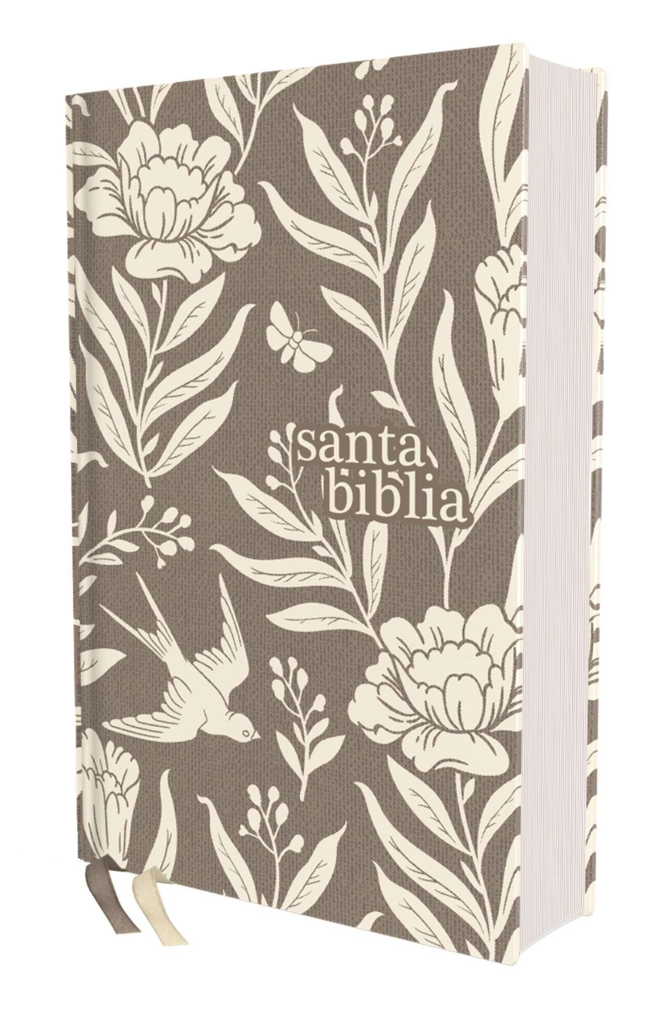 Nvi, Santa Biblia, Texto Revisado 2022, Tamaï¿½o Compacto, Tapa Dura/Tela, Floral Gray, Palabras de Jesï¿½s En Rojo, Comfort Print