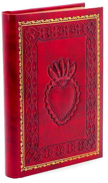 Red Crest Emblem Heart Italian Leather Journal 6" x 8"