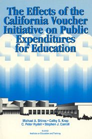 The Effects of the California Voucher Initiative on Public Expenditures for Education