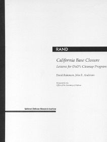 California Base Closure: Lessons for DoD's Cleanup Program