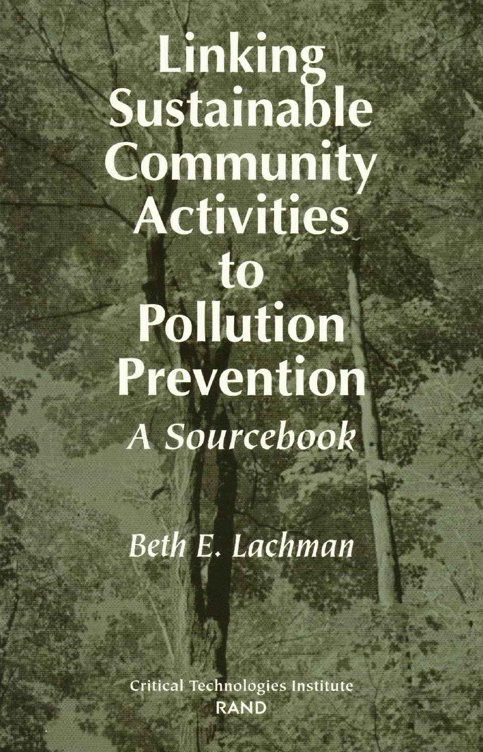 Linking Sustainable Community Activities to Pollution Prevention: A SourceBook