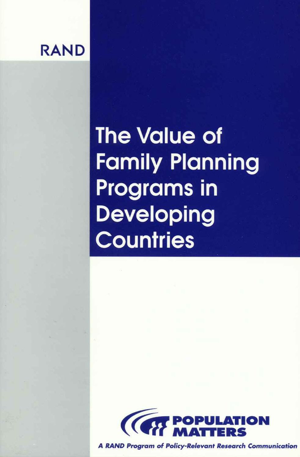 Value of Family Planning Programs in Developing Countries
