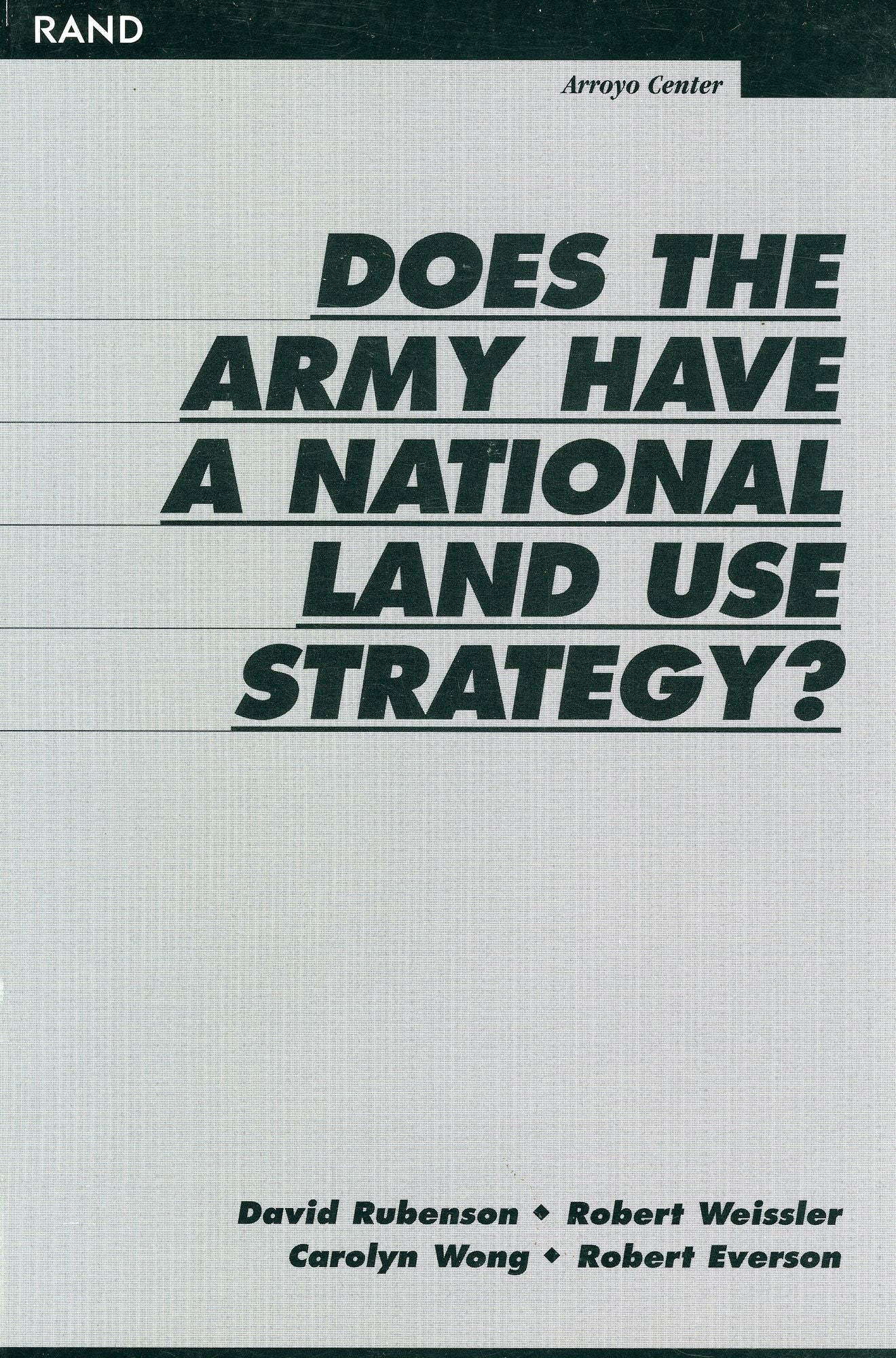 Does the Army Have a National Land Use Strategy?