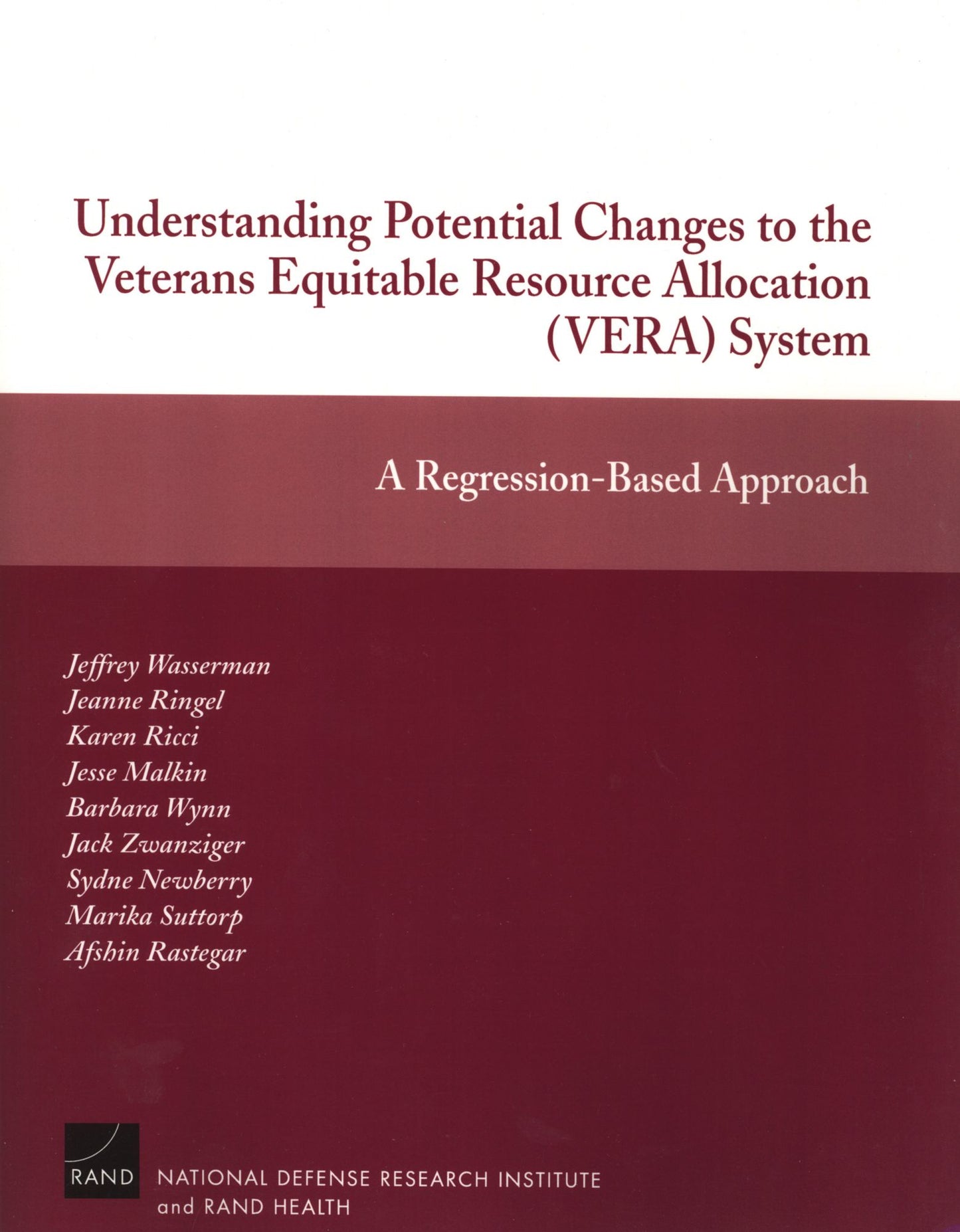 Understanding Potential Changes to the Veterans Equitable Resource Allocation (VERA) System: A Regression-Based Approach