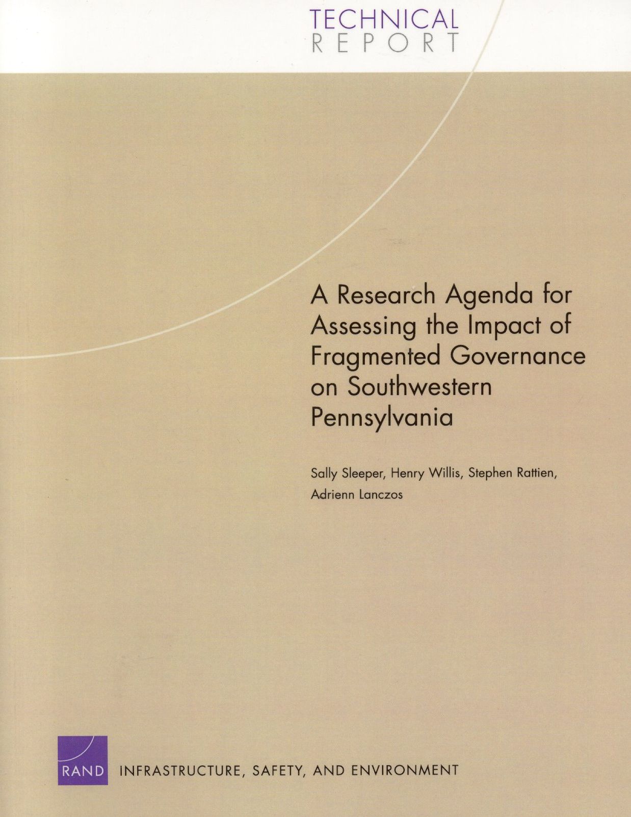 Research Agenda for Assessing the Impact of Fragmented Governance on Southwestern Pennsylvania