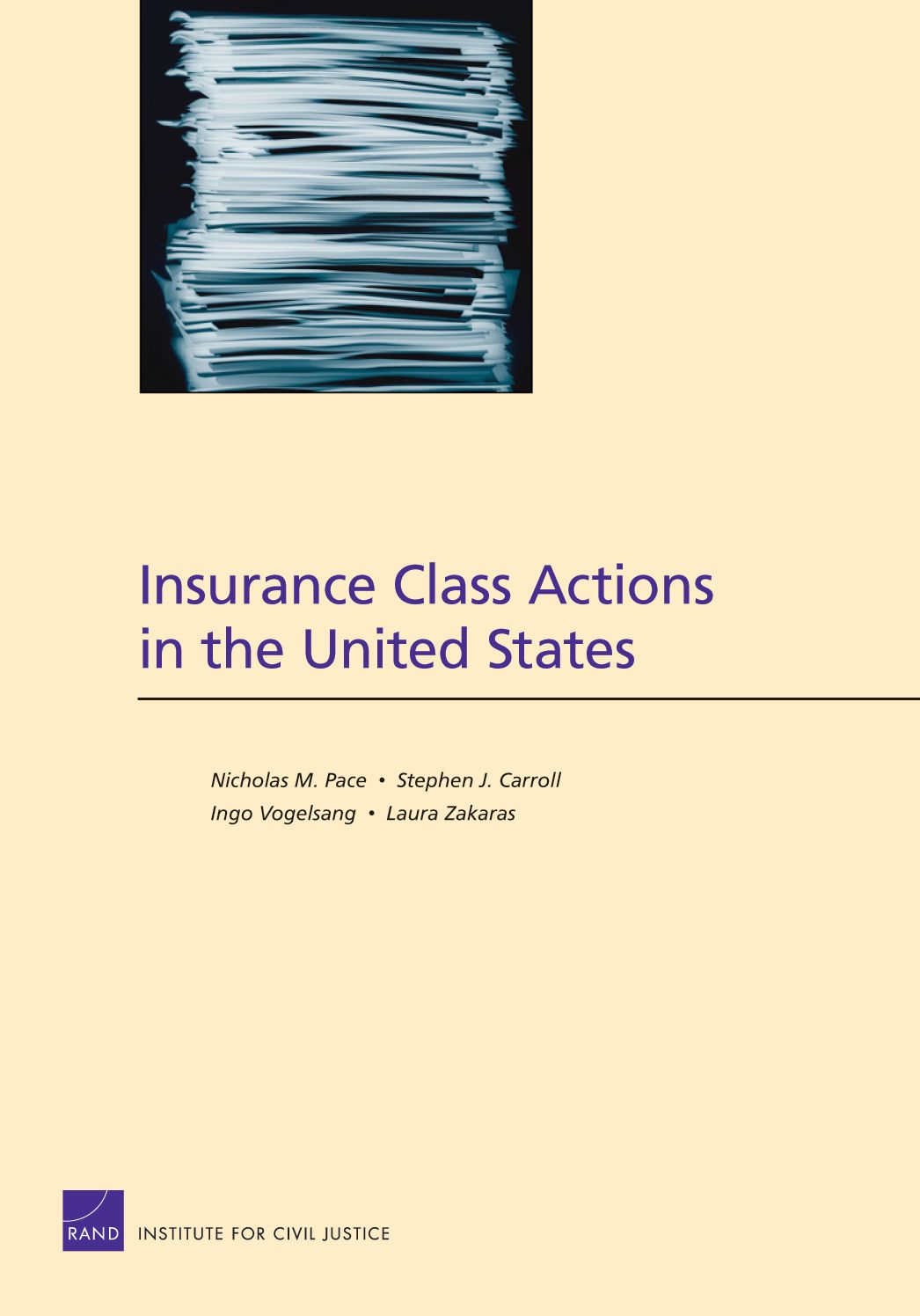 INSURANCE CLASS ACTIONS IN THE UNITED STATES